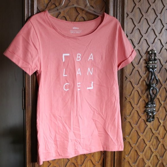 Zuell BALANCE Graphic Crew Neck Tee - Coral, S - Picture 8 of 16